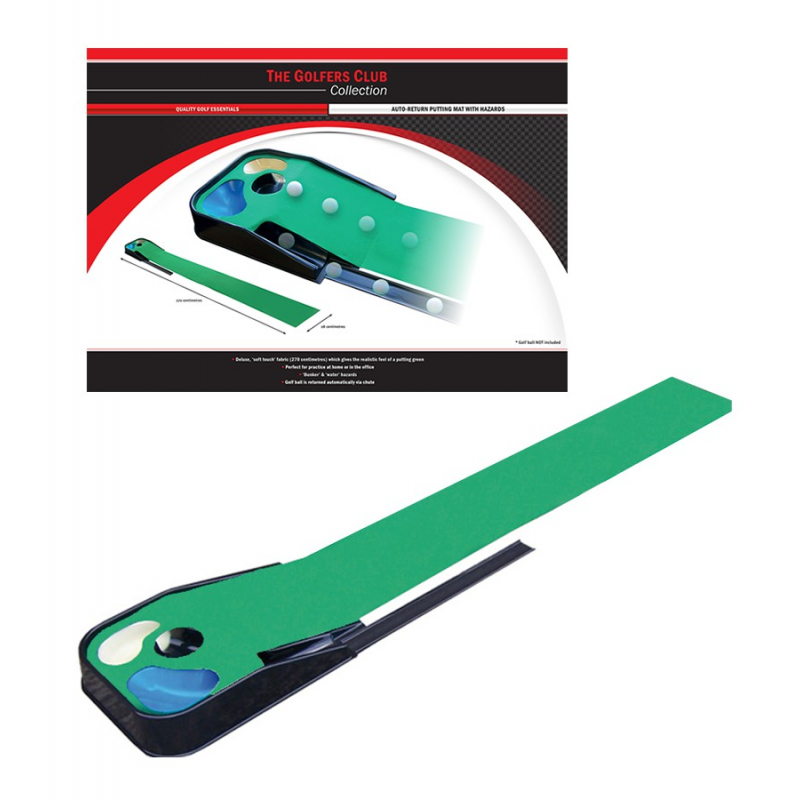 Auto-Return Putting Mat With Hazards - 270 x 40cms