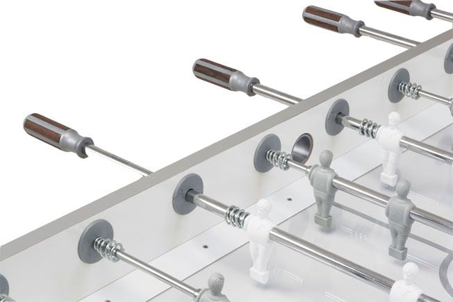 G-500 Pure White Football Table with Telescopic Rods and sanded glass playing field