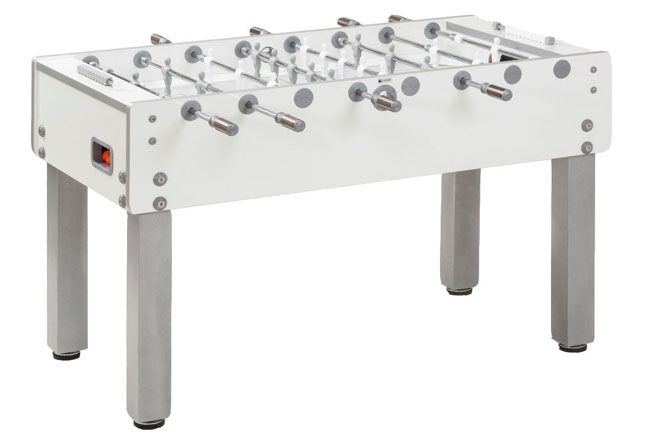 G-500 Pure White Football Table with Telescopic Rods and sanded glass playing field