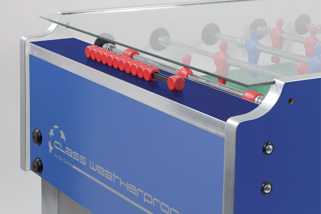 Class Weatherproof Football Table with Telescopic Rods & Glass Top