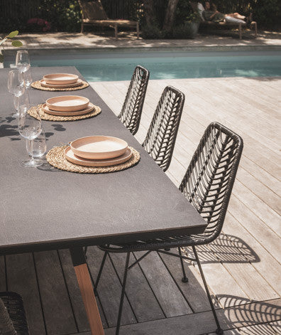 Play-Style Origin Outdoor Table Black Stone Finish Tops