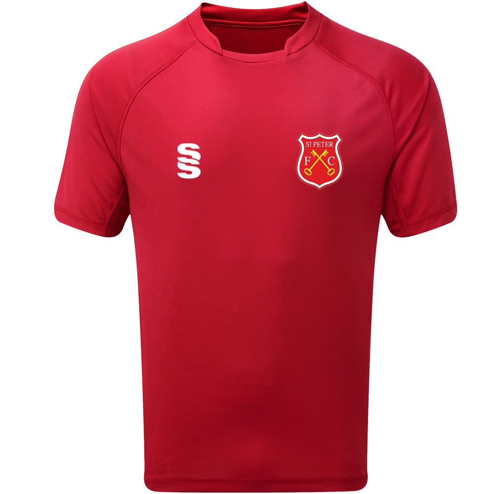 St Peter FC - Dual Red Crew Neck T-Shirt
