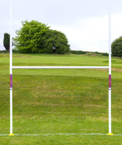 Samba Rugby Posts 9' 6" wide x 12' high, crossbar 6' 6" high.