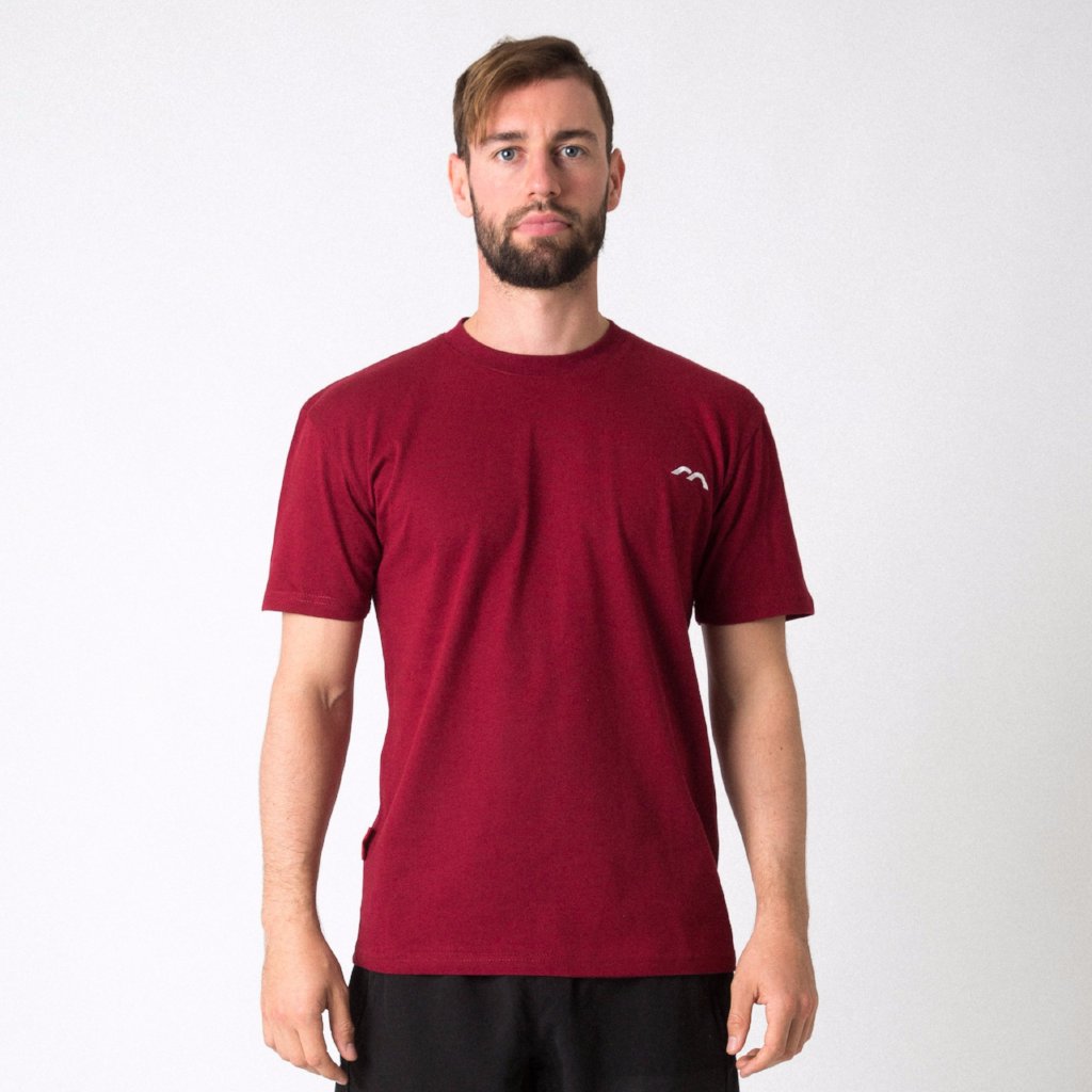 Mercian Cotton Tee Shirt : CLSP18TEE : maroon : front view