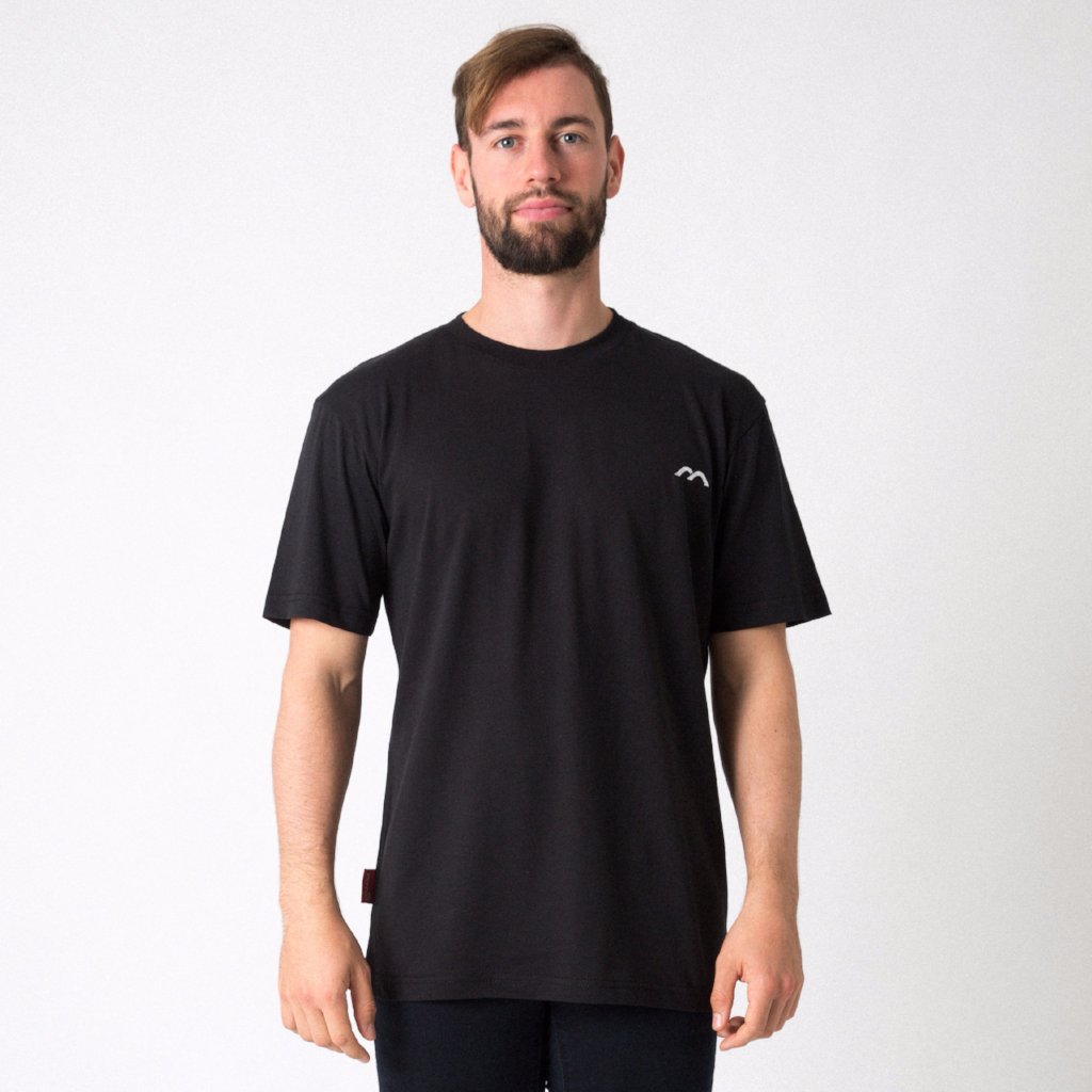 Mercian Cotton Tee Shirt : CLSP18TEE : black : front viw