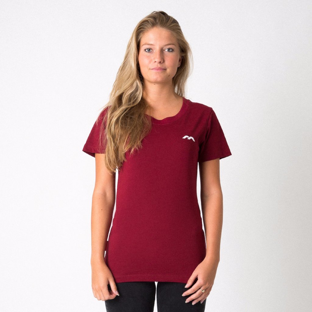 Mercian Ladies Tee Shirt : CLSP18TEEL : maroon : front view