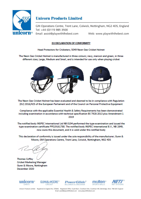 Gunn & Moore Neon Geo Helmet