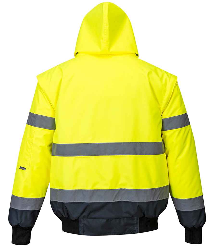 Portwest 3-in-1 Hi-Vis Bomber Jacket - Yellow/Navy