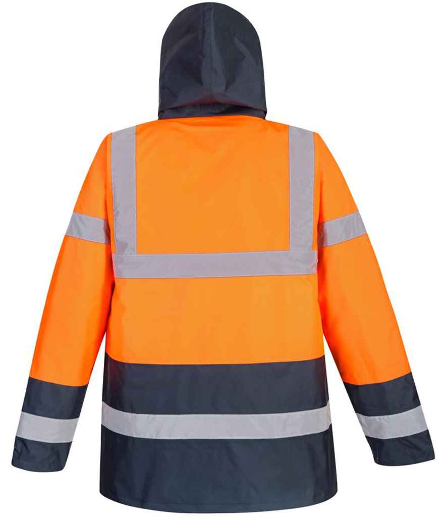 Portwest Hi-Vis Contrast Traffic Jacket - Orange/Navy