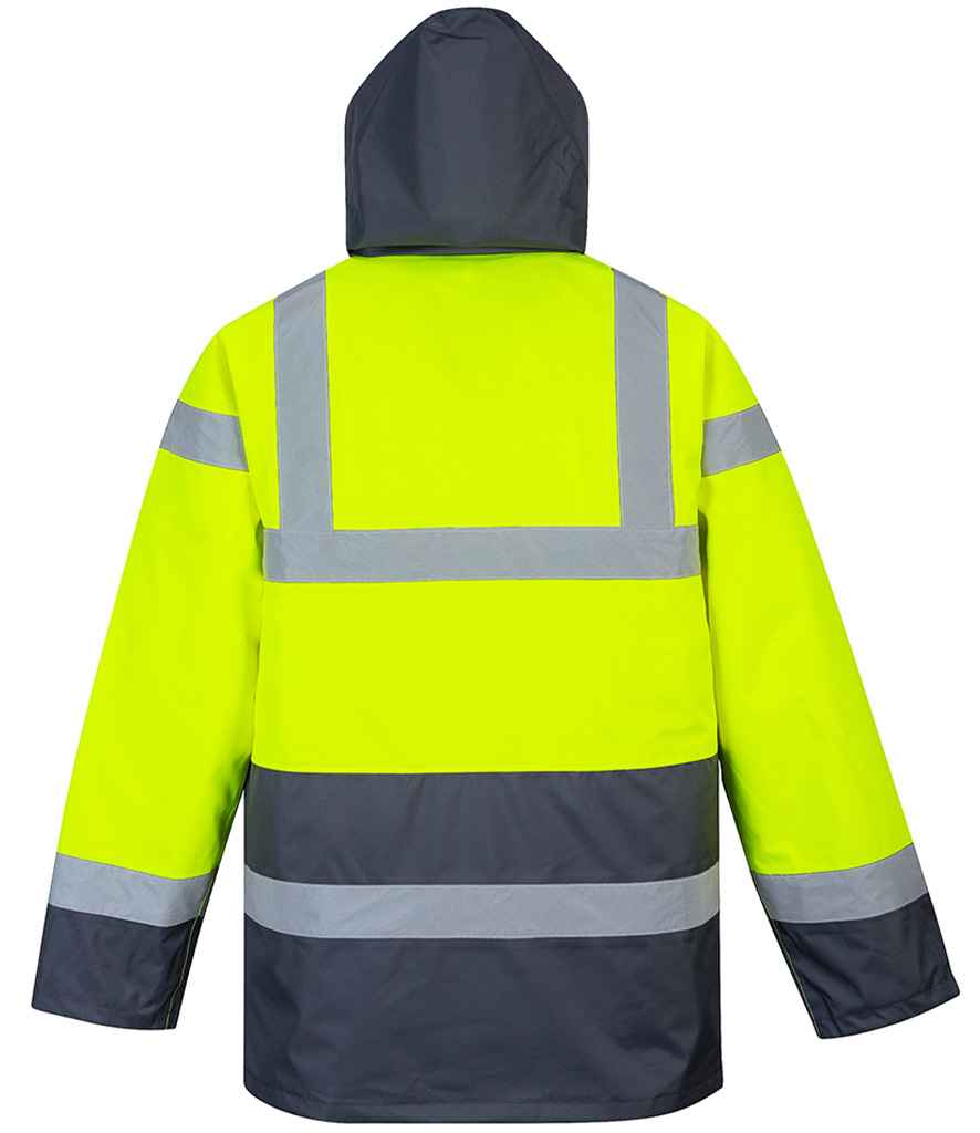 Portwest Hi-Vis Contrast Traffic Jacket - Yellow/Navy