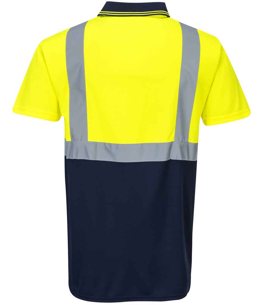 Portwest Hi-Vis Two Tone Polo Shirt - Yellow/Navy