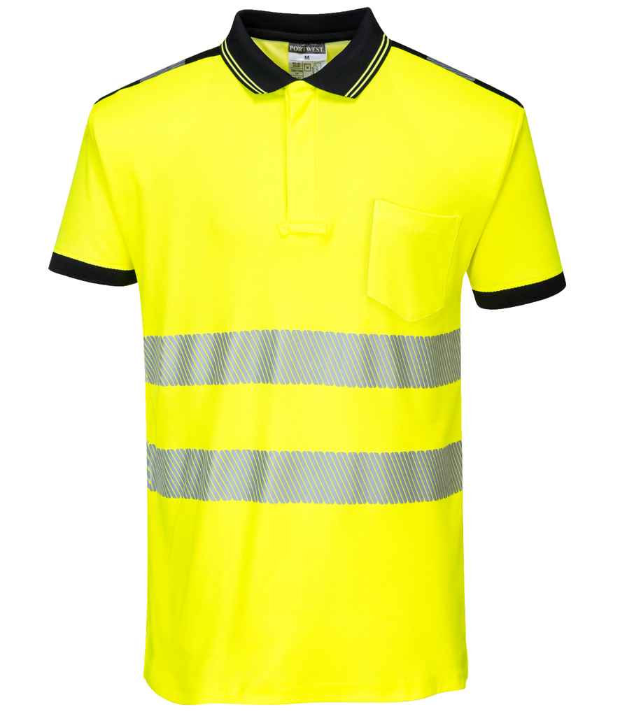 Portwest PW3 Hi-Vis Polo Shirt - Yellow/Black