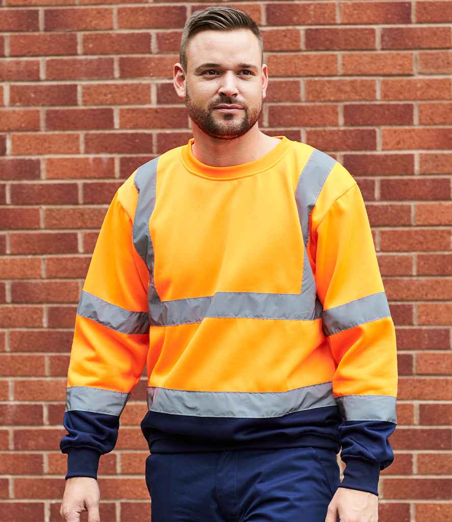 Portwest Hi-Vis Two Tone Sweatshirt - Orange/Navy
