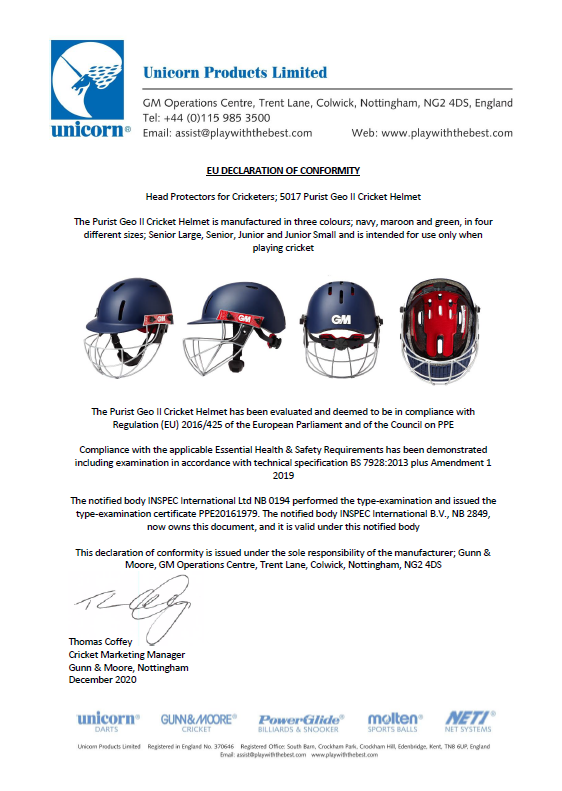 Gunn & Moore Purist Geo II Helmet Junior