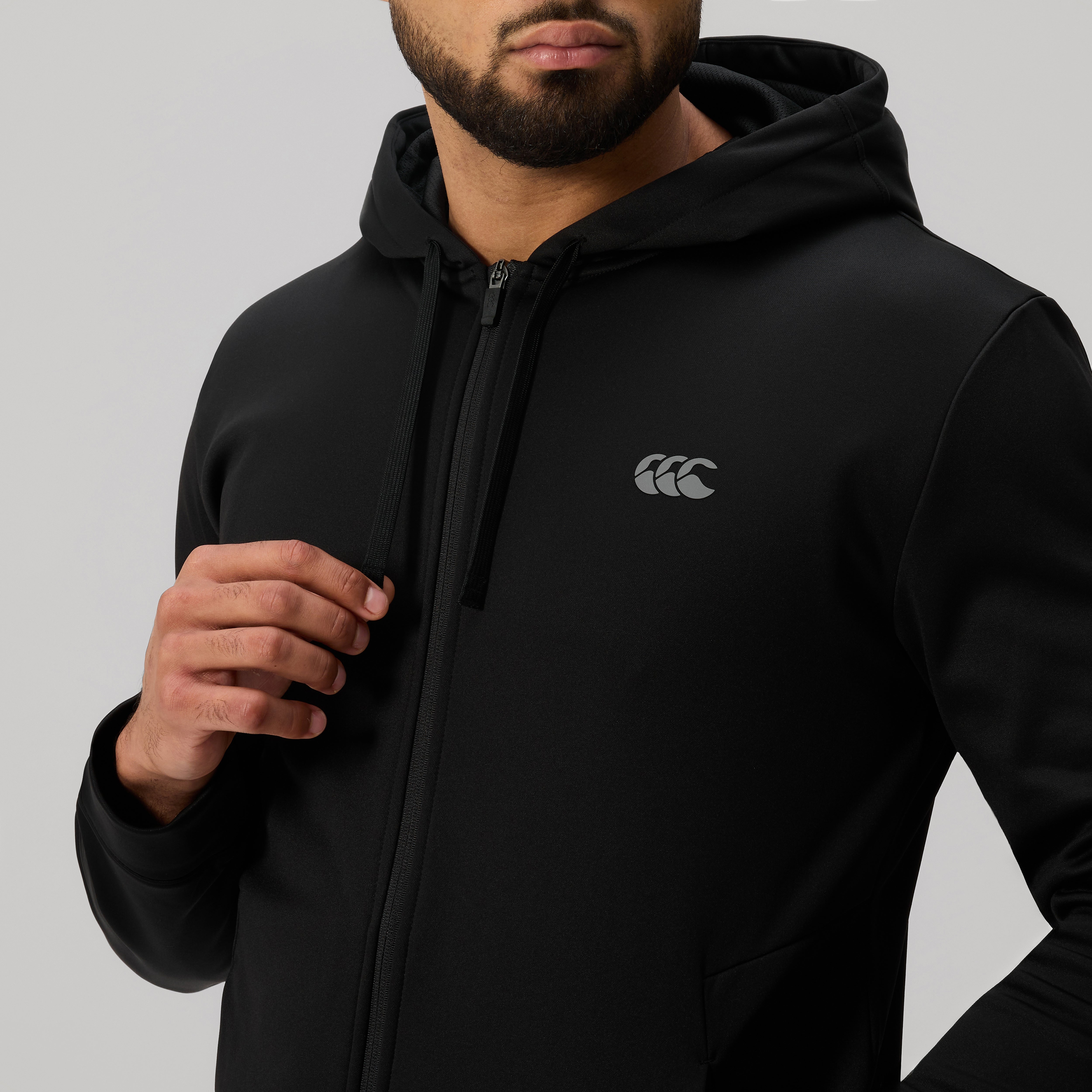 Canterbury Tempo Knit Full Zip Hoodie Adult Male Black