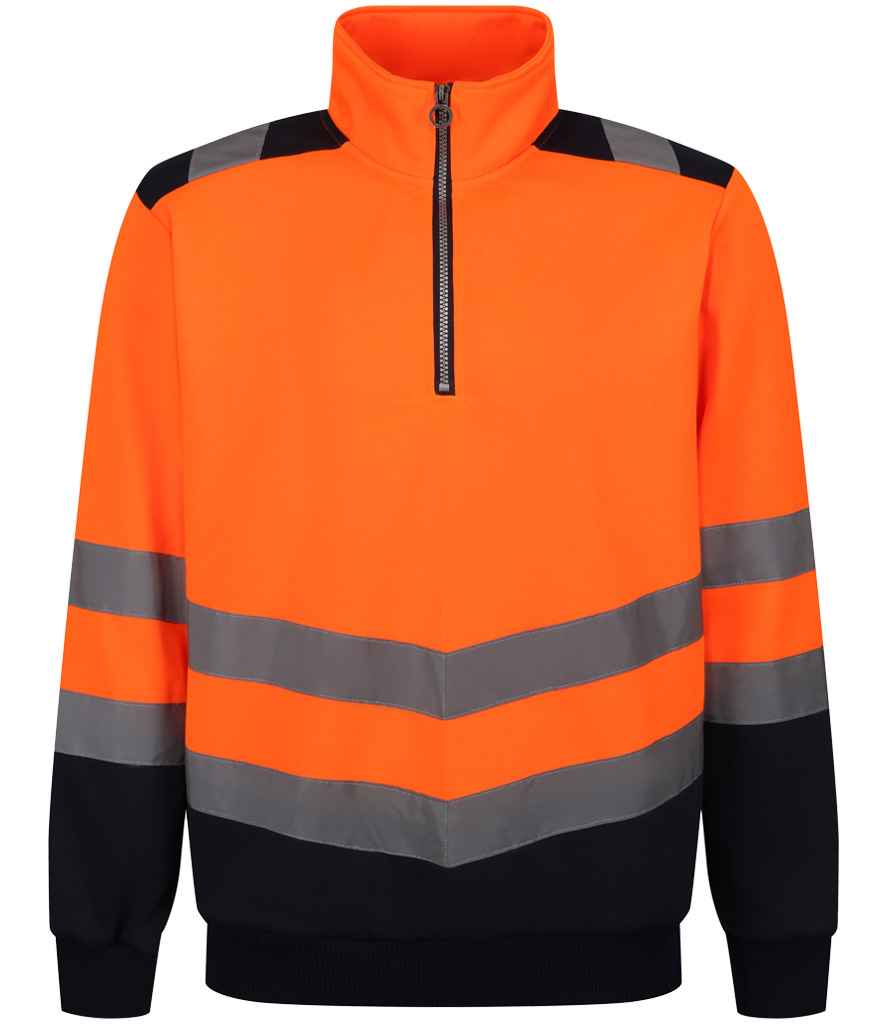 Regatta High Visibility Pro 1/4 Zip Sweatshirt - Orange/Navy