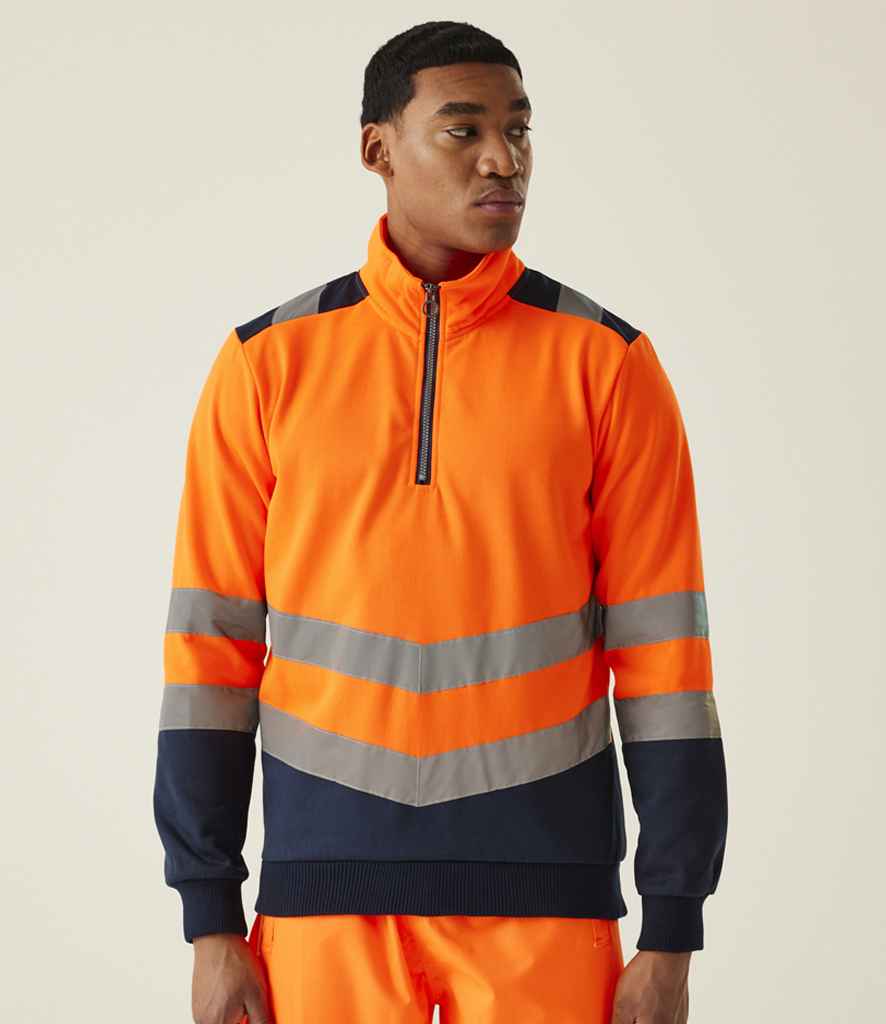 Regatta High Visibility Pro 1/4 Zip Sweatshirt - Orange/Navy