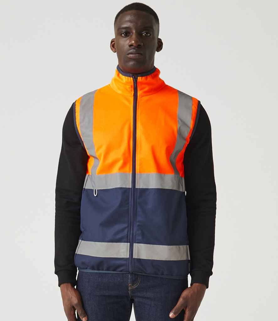 Regatta High Visibility Pro Full Zip Gilet - Orange/Navy