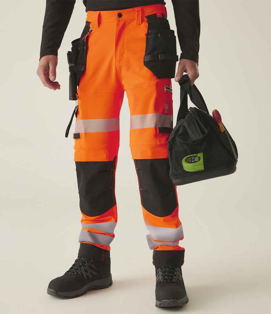 Regatta High Visibility Infiltrate Stretch Holster Trousers - Orange/Black