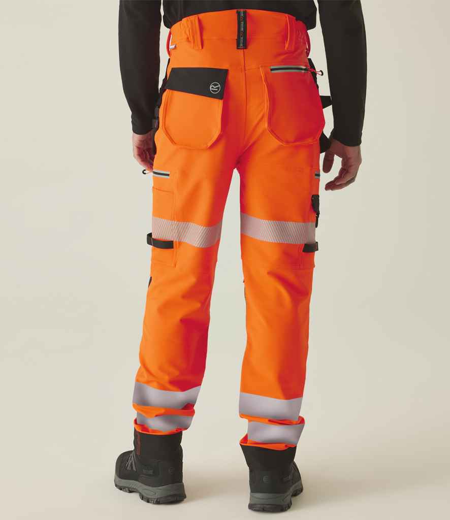 Regatta High Visibility Infiltrate Stretch Holster Trousers - Orange/Black