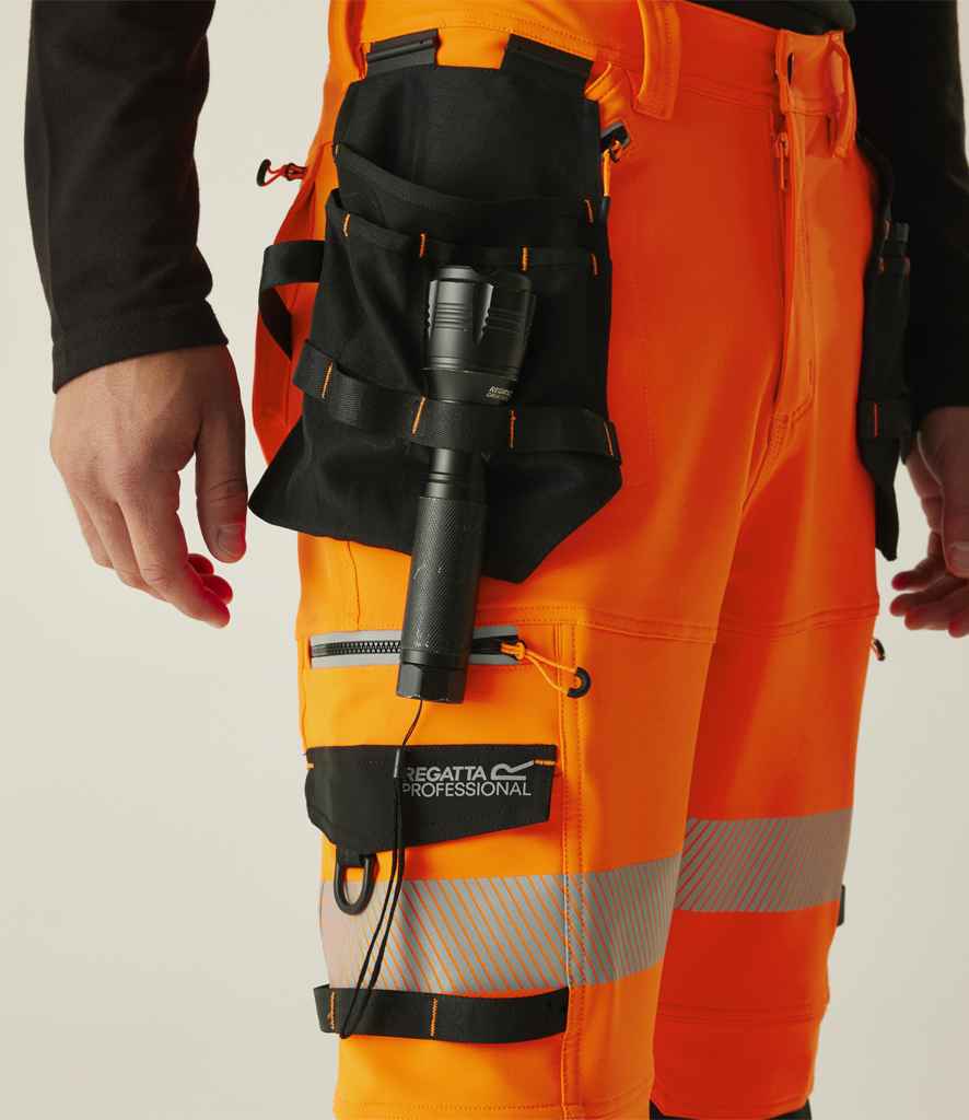 Regatta High Visibility Infiltrate Stretch Holster Trousers - Orange/Black