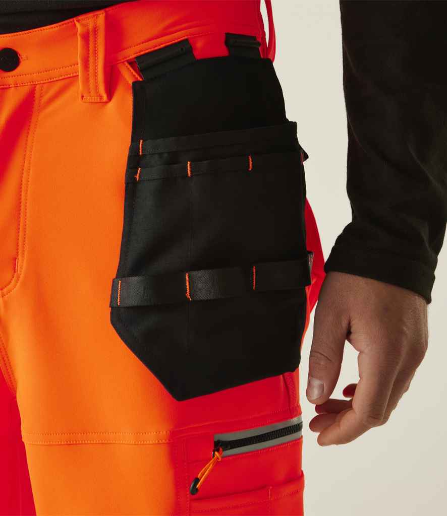 Regatta High Visibility Infiltrate Stretch Holster Trousers - Orange/Black