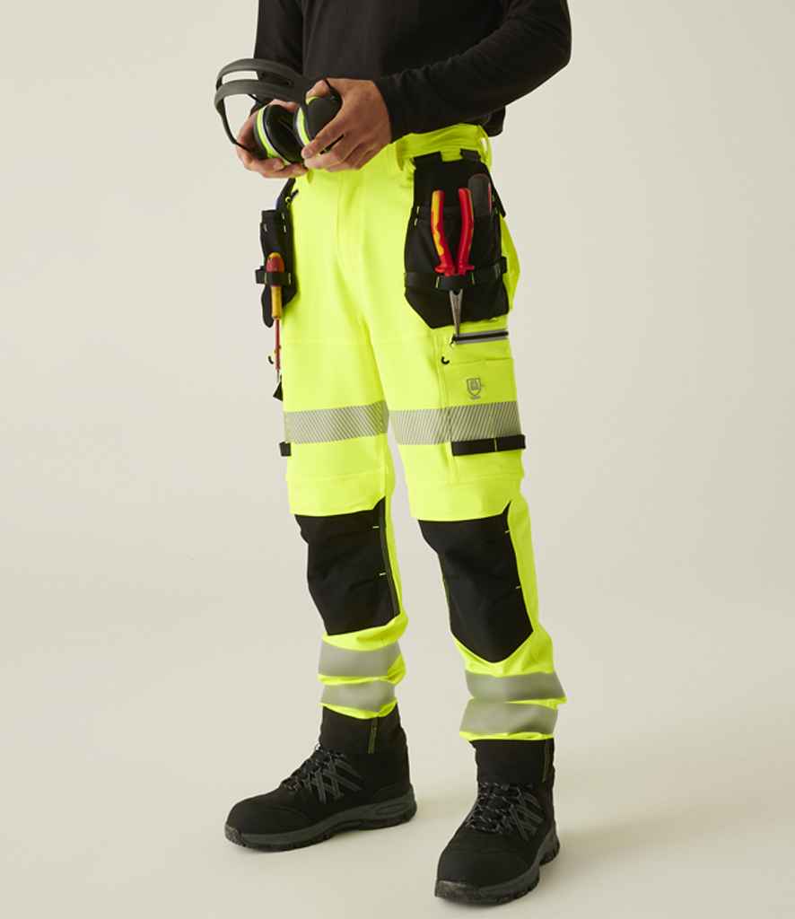 Regatta High Visibility Infiltrate Stretch Holster Trousers - Yellow/Black