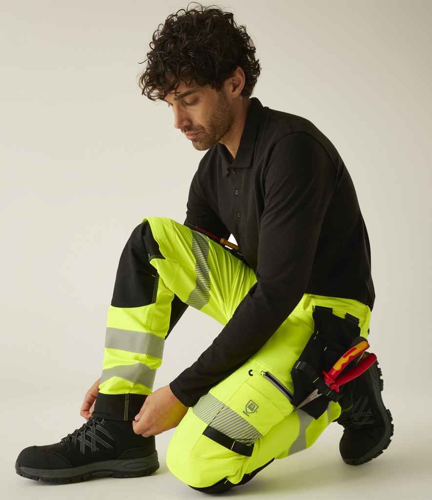 Regatta High Visibility Infiltrate Stretch Holster Trousers - Yellow/Black