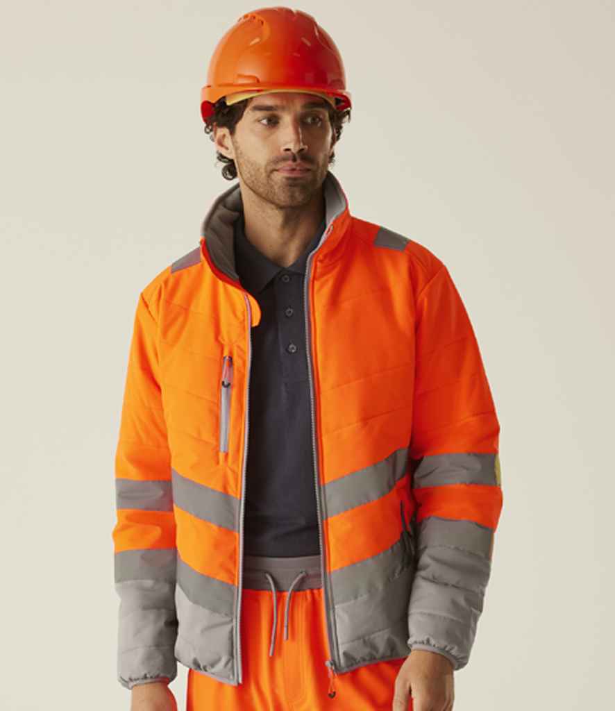Regatta High Visibility Two Tone Thermal Baffle Jacket - Orange/Grey