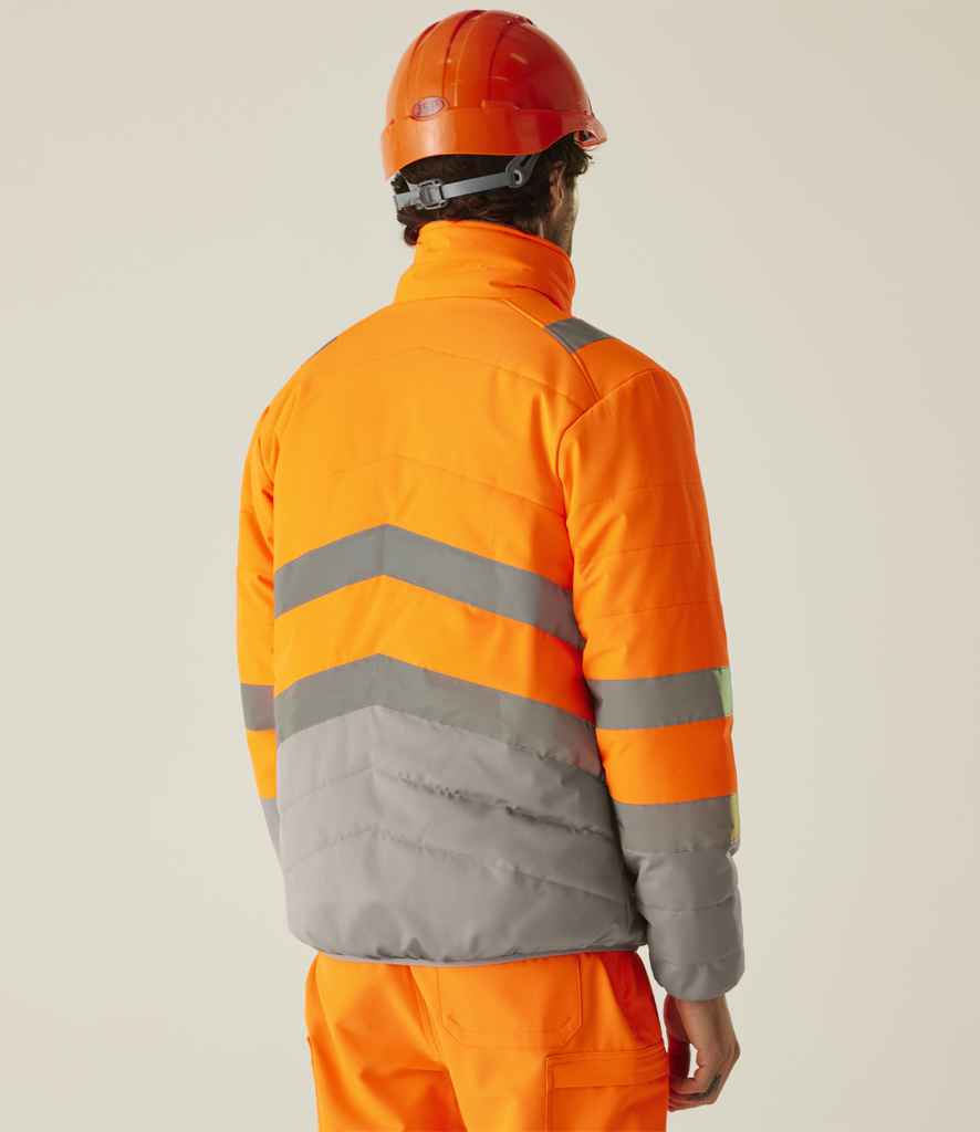 Regatta High Visibility Two Tone Thermal Baffle Jacket - Orange/Grey