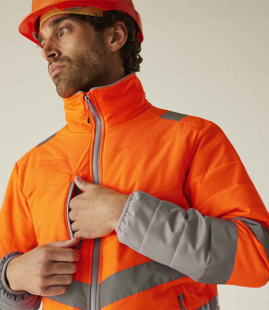 Regatta High Visibility Two Tone Thermal Baffle Jacket - Orange/Grey