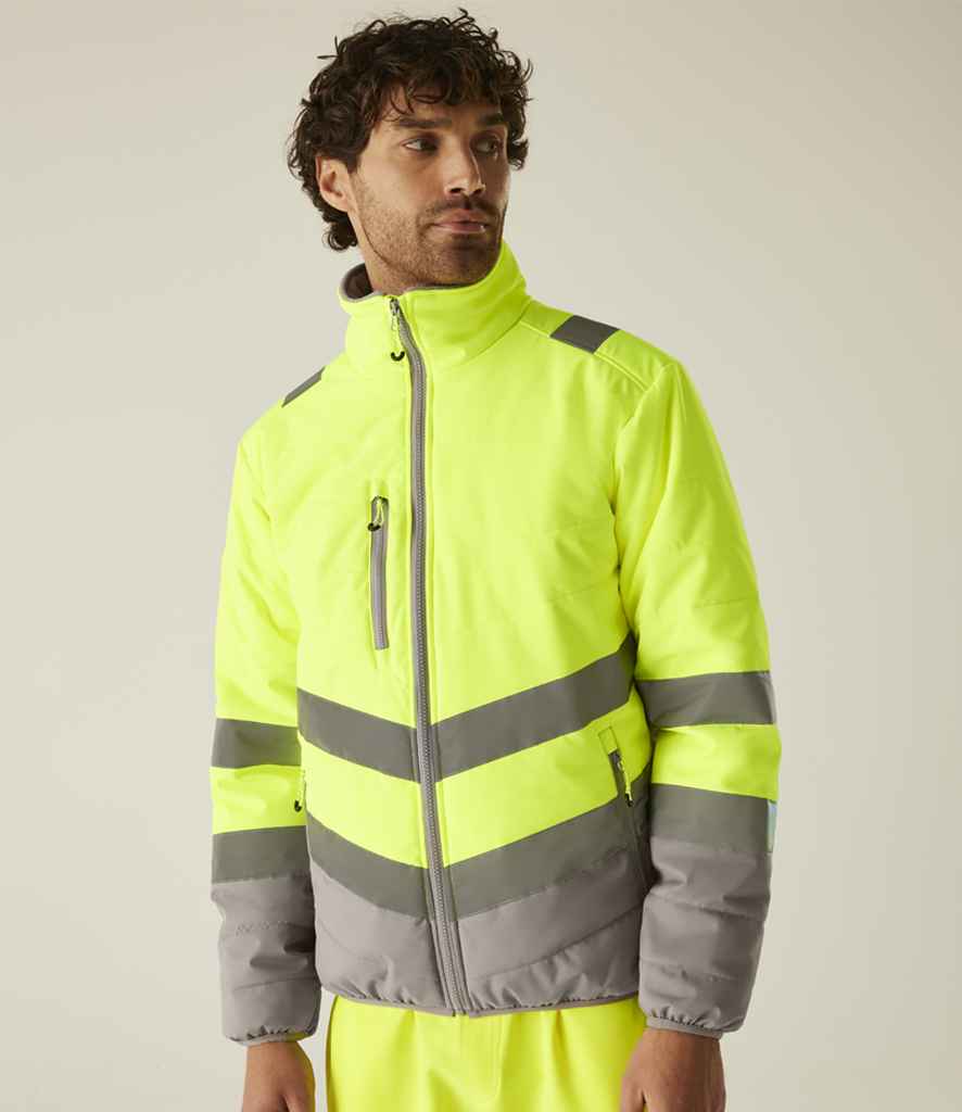 Regatta High Visibility Two Tone Thermal Baffle Jacket - Yellow/Grey