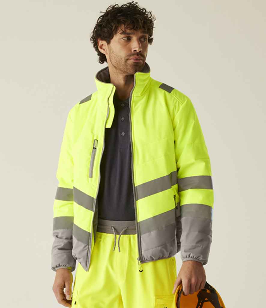 Regatta High Visibility Two Tone Thermal Baffle Jacket - Yellow/Grey