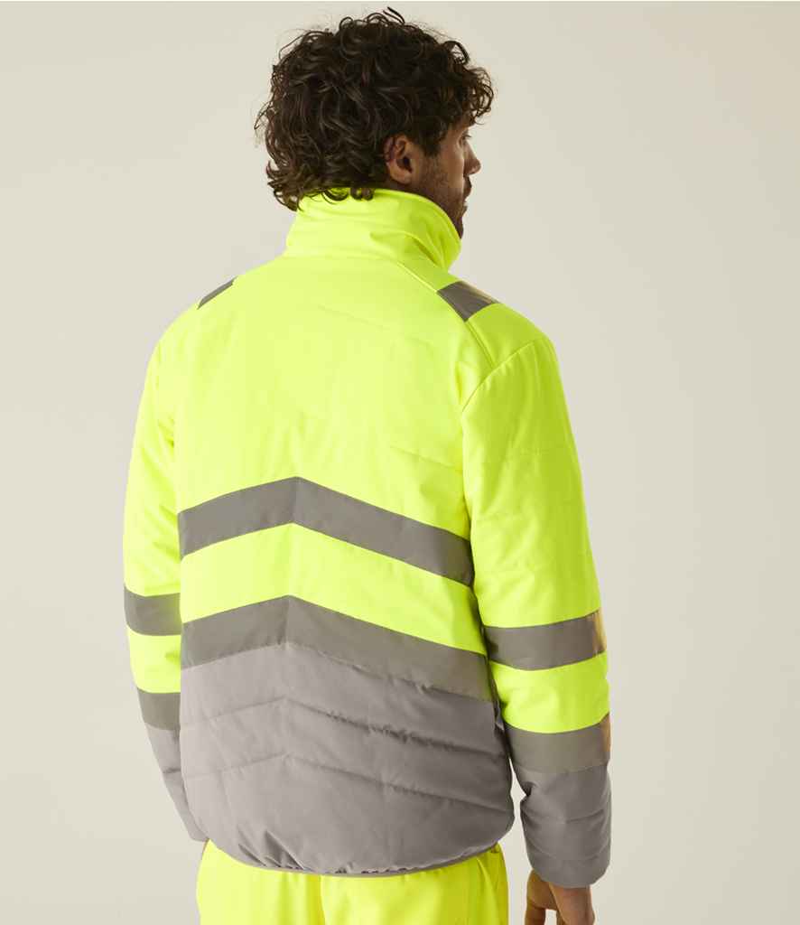 Regatta High Visibility Two Tone Thermal Baffle Jacket - Yellow/Grey