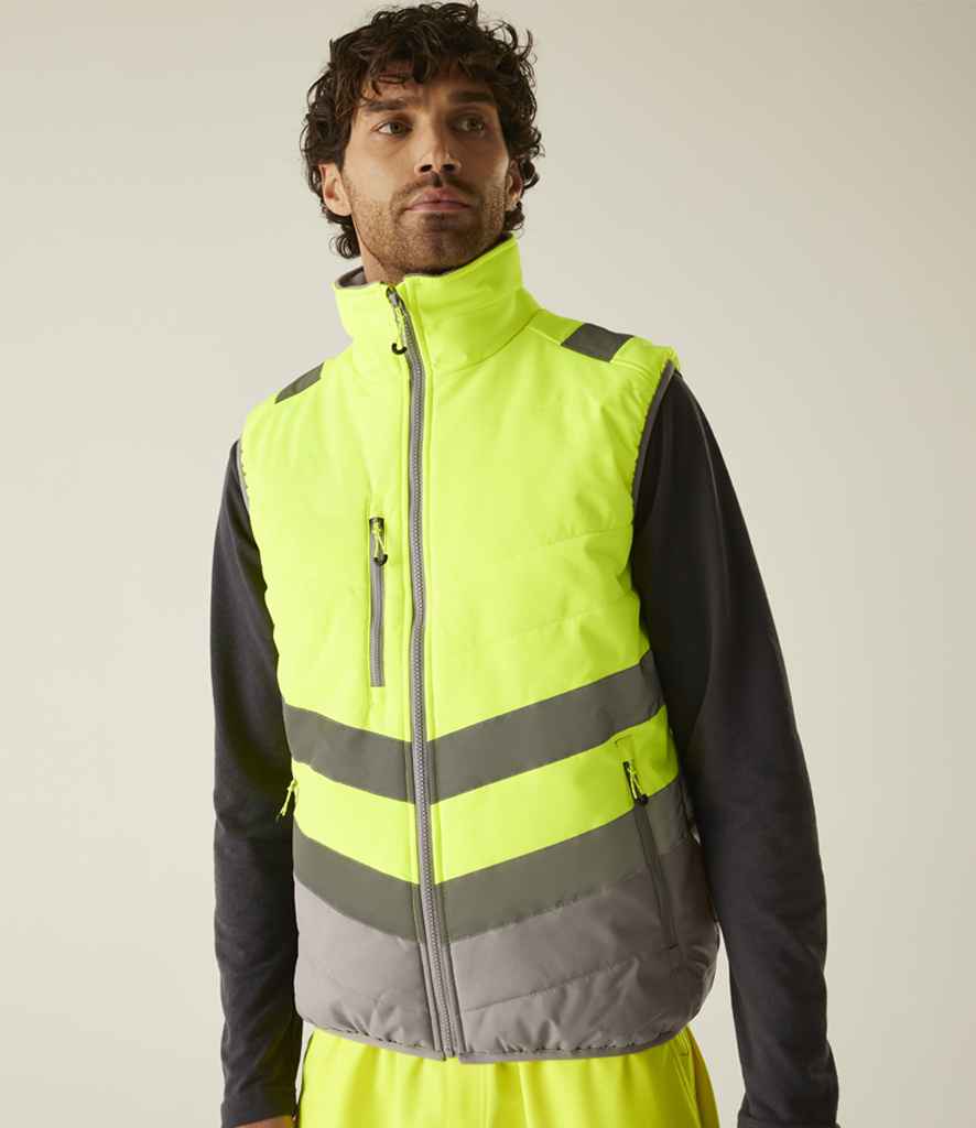 Regatta High Visibility Two Tone Thermal Baffle Bodywarmer - Yellow/Grey