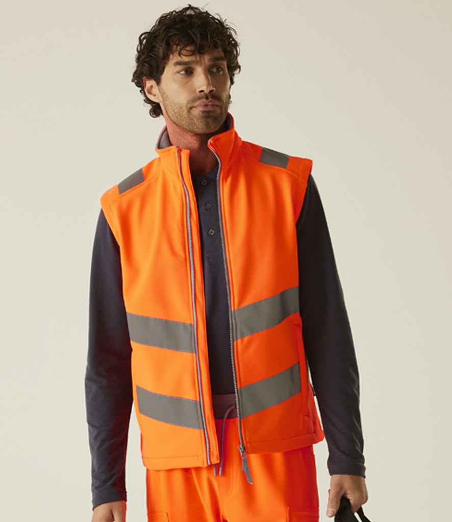 Regatta High Visibility Pro Contract Ablaze Soft Shell Bodywarmer - Orange