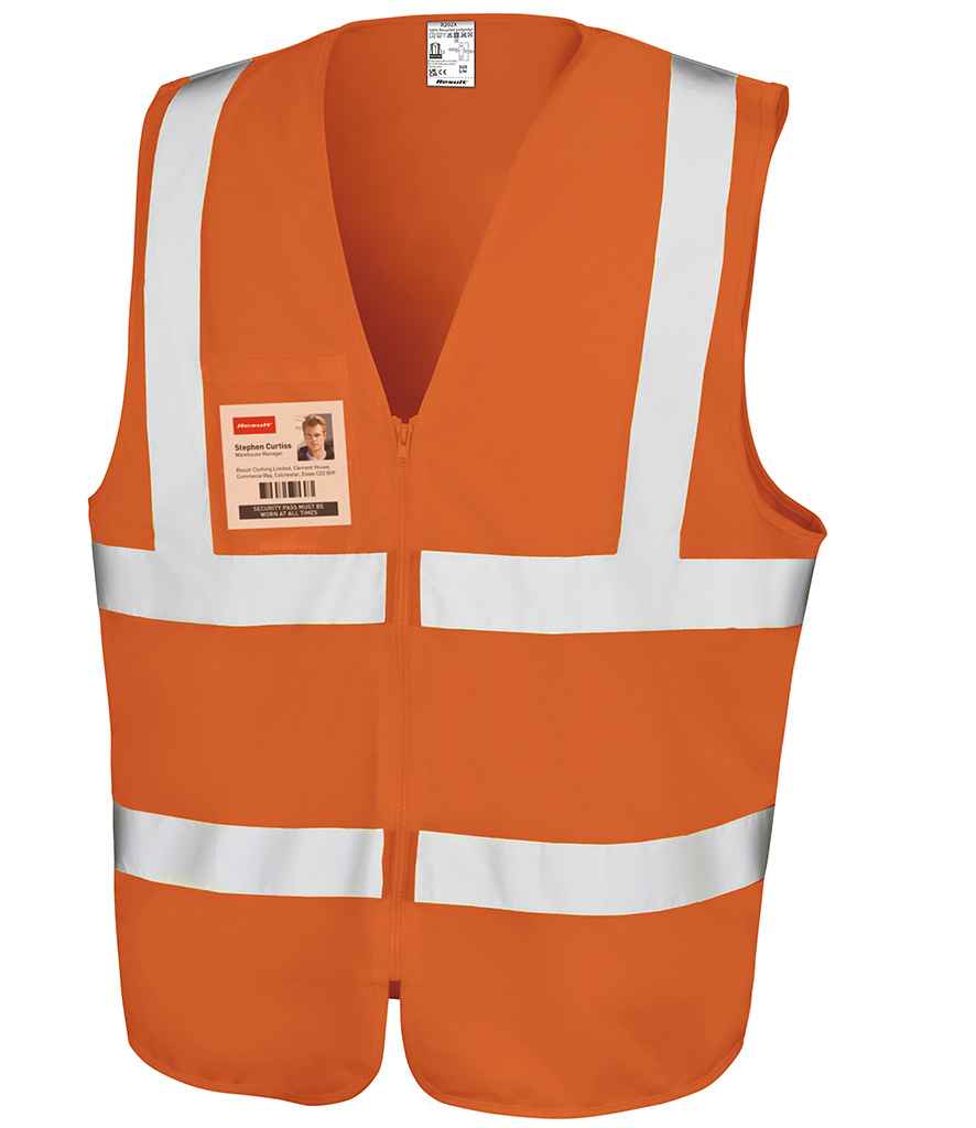 Result Safe-Guard Zip ID Safety Tabard - Fluorescent Orange