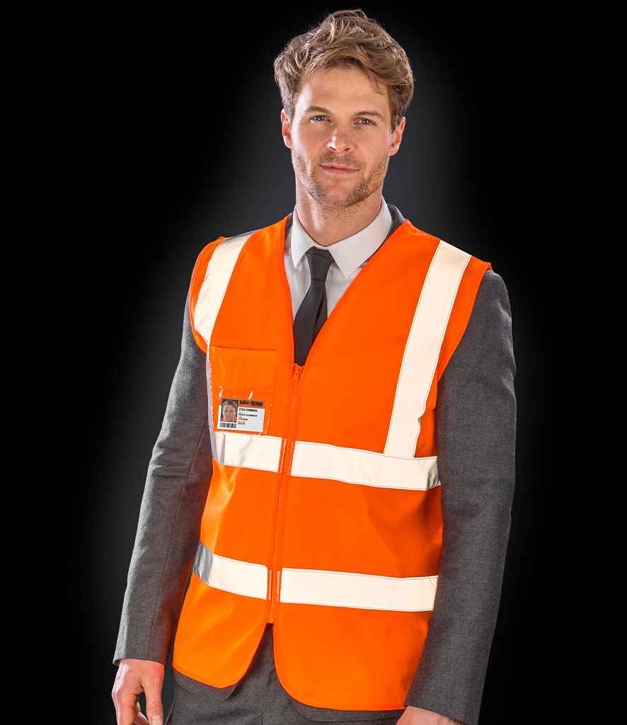 Result Safe-Guard Zip ID Safety Tabard - Fluorescent Orange