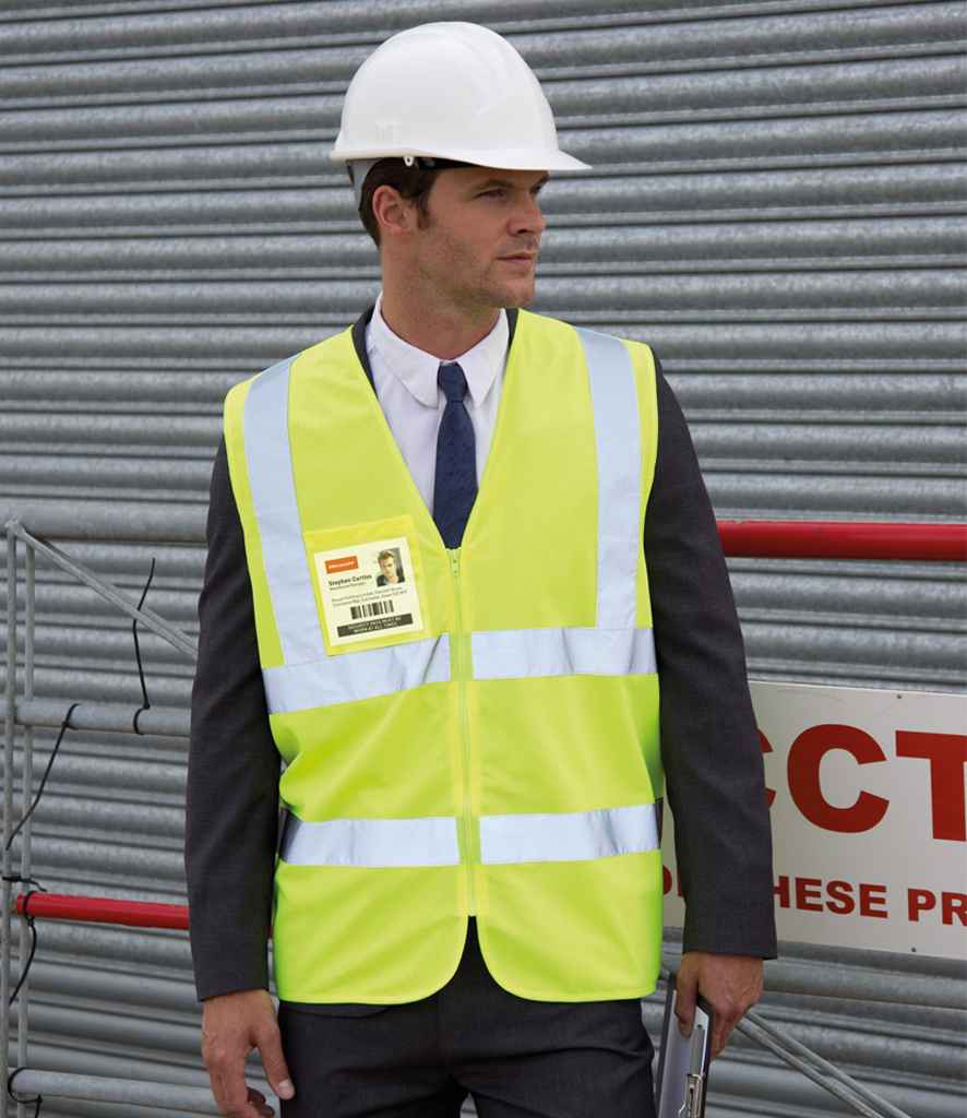 Result Safe-Guard Zip ID Safety Tabard - Fluorescent Yellow