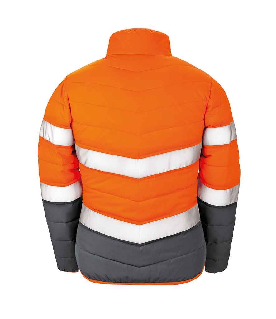 Result Safe-Guard Ladies Soft Safety Jacket - Fluorescent Orange/Grey