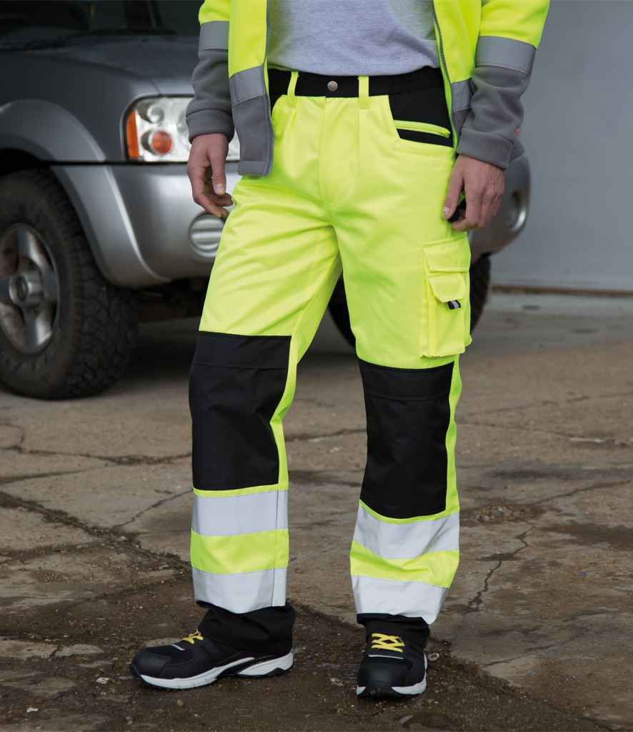 Result Safe-Guard Hi-Vis Cargo Trousers - Fluorescent Yellow
