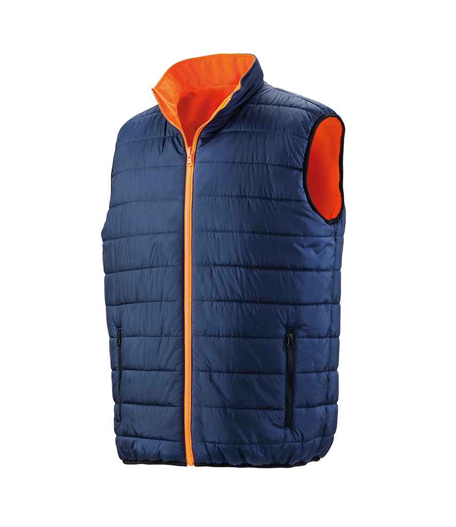 Result Safe-Guard Reversible Soft Padded Gilet - Fluorescent Orange/Navy