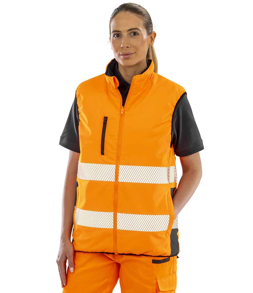 Result Safe-Guard Reversible Soft Padded Gilet - Fluorescent Orange/Navy