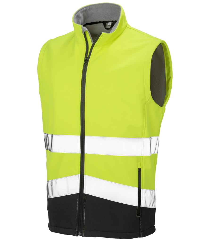 Result Safe-Guard Printable Safety Soft Shell Gilet - Fluorescent Yellow/Black