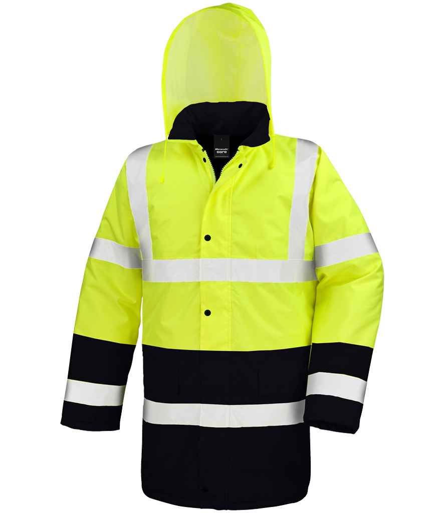 Result Core Motorway Two Tone Safety Jacket - Fluorescent Yellow/Black