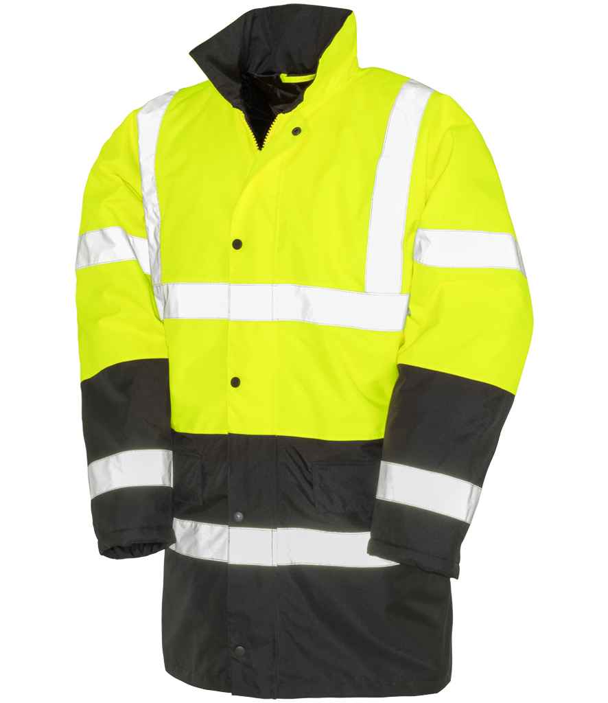 Result Core Motorway Two Tone Safety Jacket - Fluorescent Yellow/Black