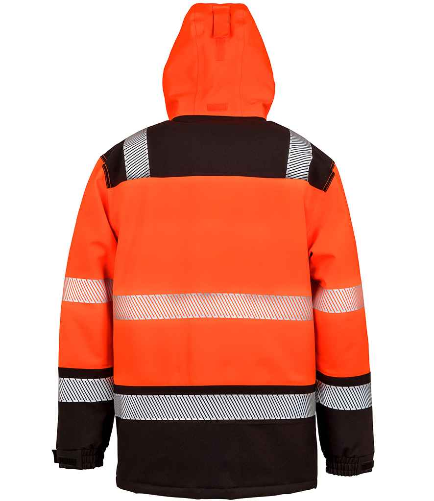 Result Safe-Guard Extreme Tech Printable Safety Soft Shell Jacket - Fluorescent Orange/Black