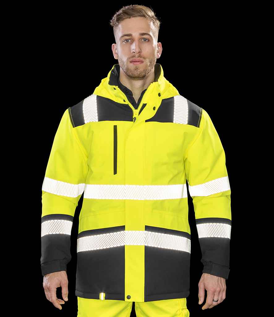 Result Safe-Guard Extreme Tech Printable Safety Soft Shell Jacket - Fluorescent Yellow/Black