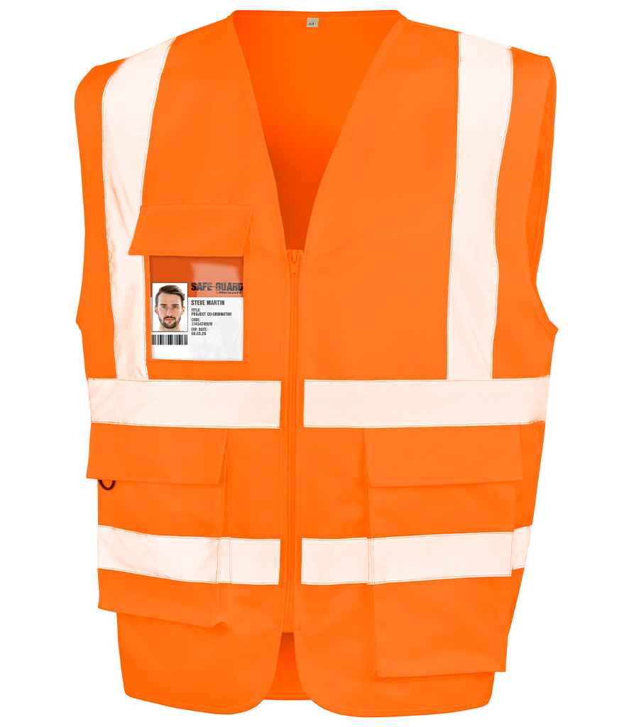 Result Safe-Guard Heavy Duty Poly/Cotton Security Vest - Fluorescent Orange