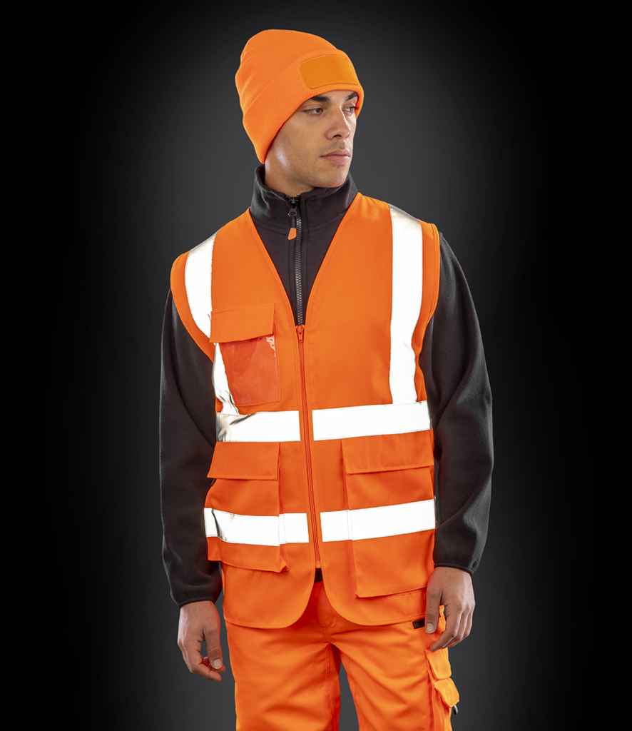 Result Safe-Guard Heavy Duty Poly/Cotton Security Vest - Fluorescent Orange